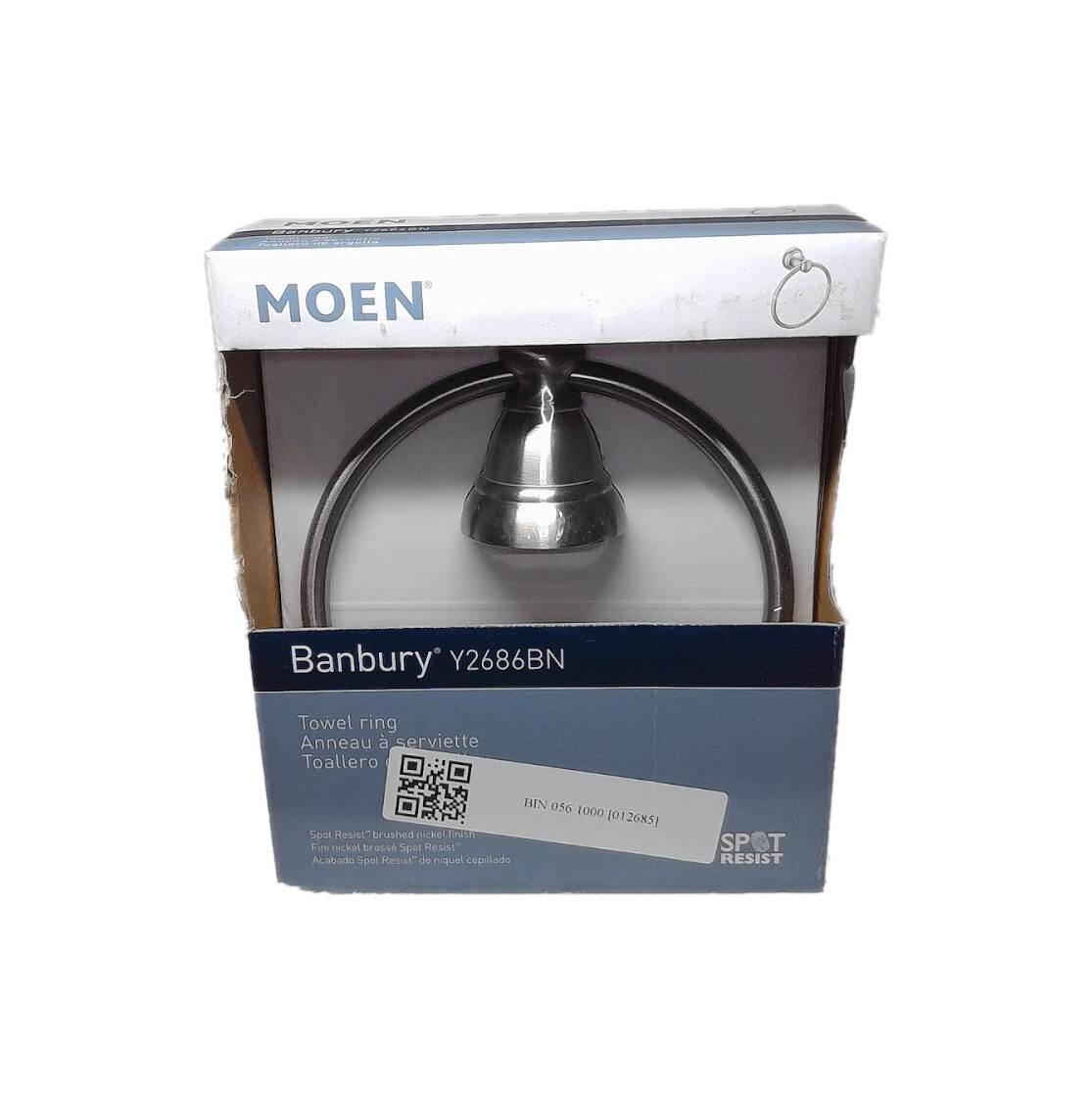 MOEN Banbury Wall Mounted Towel Ring in Spot Resist Brushed Nickel Y2686BN