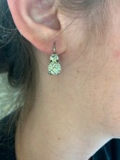 MARIANA SWAROVSKI CRYSTALS EARINGS SILVER PLATED W/ CLEAR/WHITE MARBLE NWOT