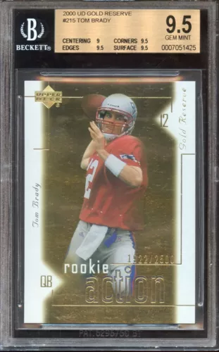 2000 UD Gold Reserve Tom Brady #215 - HOF Rookie RC - BGS 9.5 GEM MINT