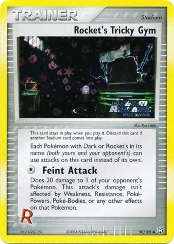 1x Rocket's Tricky Gym - 90/109 - Uncommon - Reverse Holo Heavily Played Pokemon