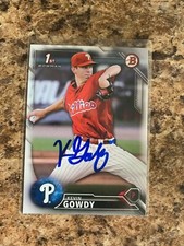 Kevin Gowdy Signed 2016 Bowman Draft Auto Rc Philadelphia Phillies