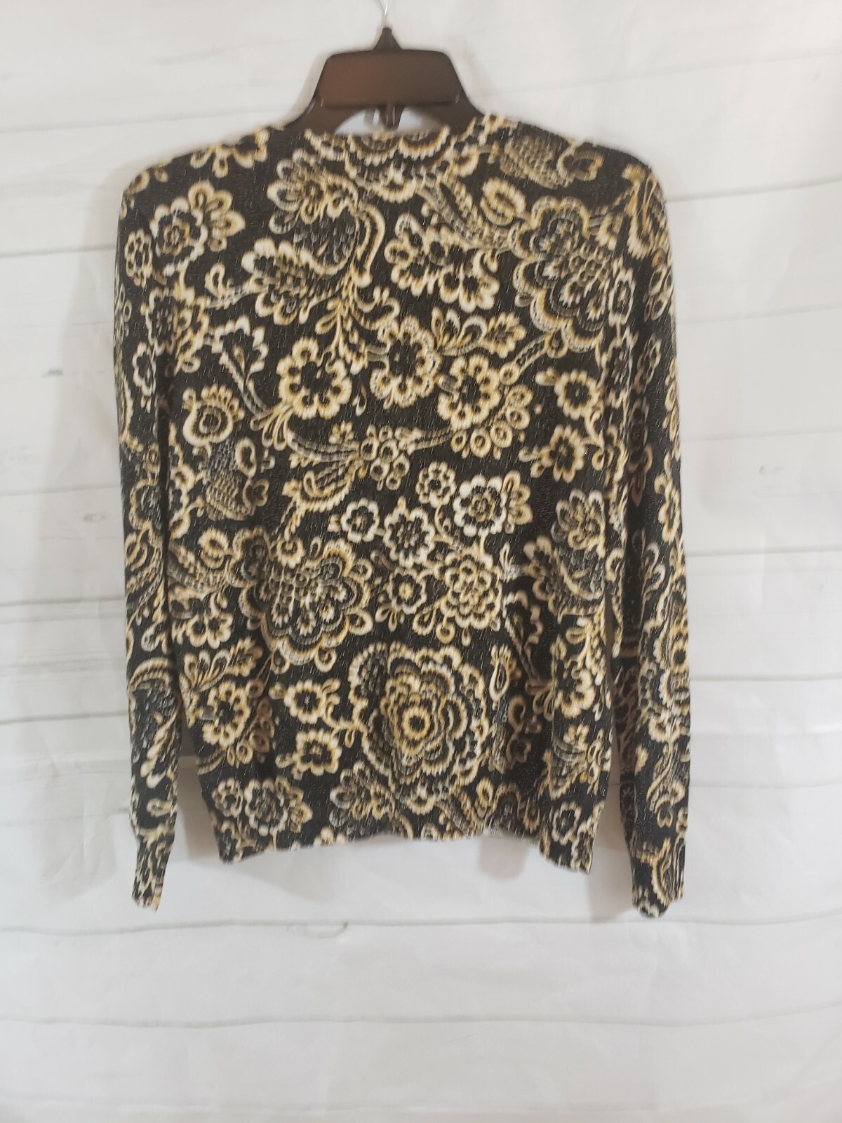 Ann Taylor Black Gold Metallic Cardigan Sweater Women… Gem