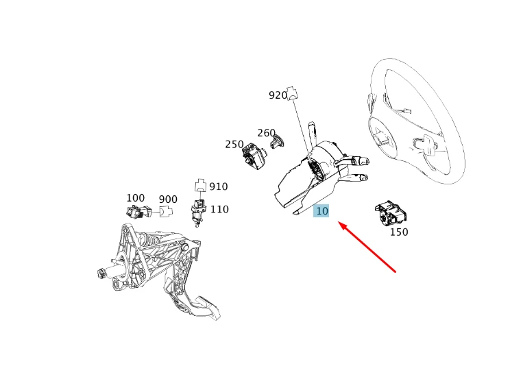 MERCEDES-BENZ CLA C117 Steering Column Control Unit 