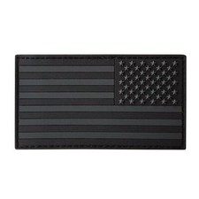 American USA reversed flag rubber PVC all black subdued ACU touch fastener patch