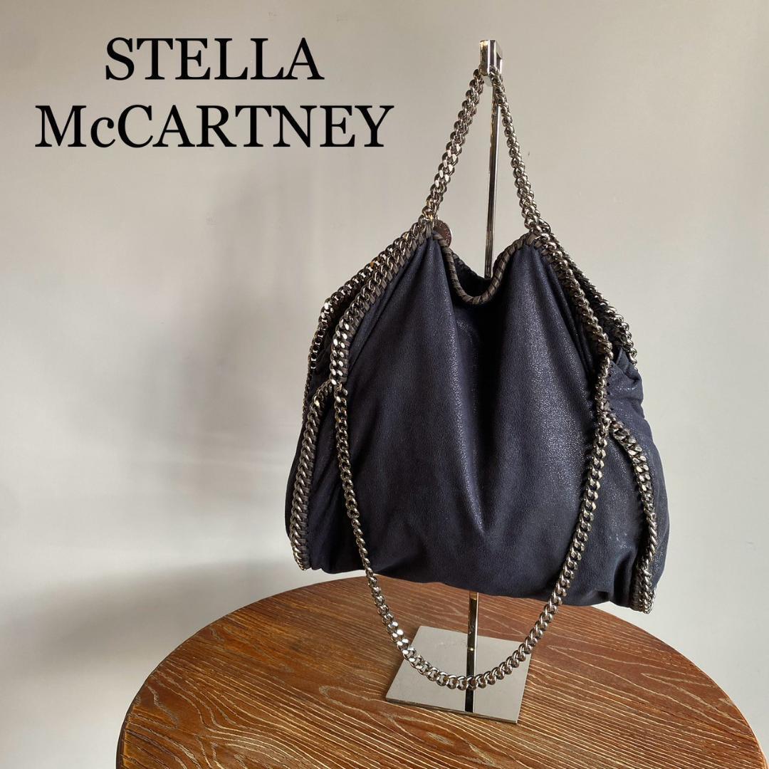 Stella McCartney Falabella Navy Chain Shoulder Tote Bag Eco