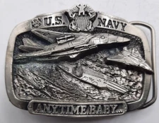 Vintage 1983 US Navy "Anytime, Baby" US Made The Great American Buckle Company