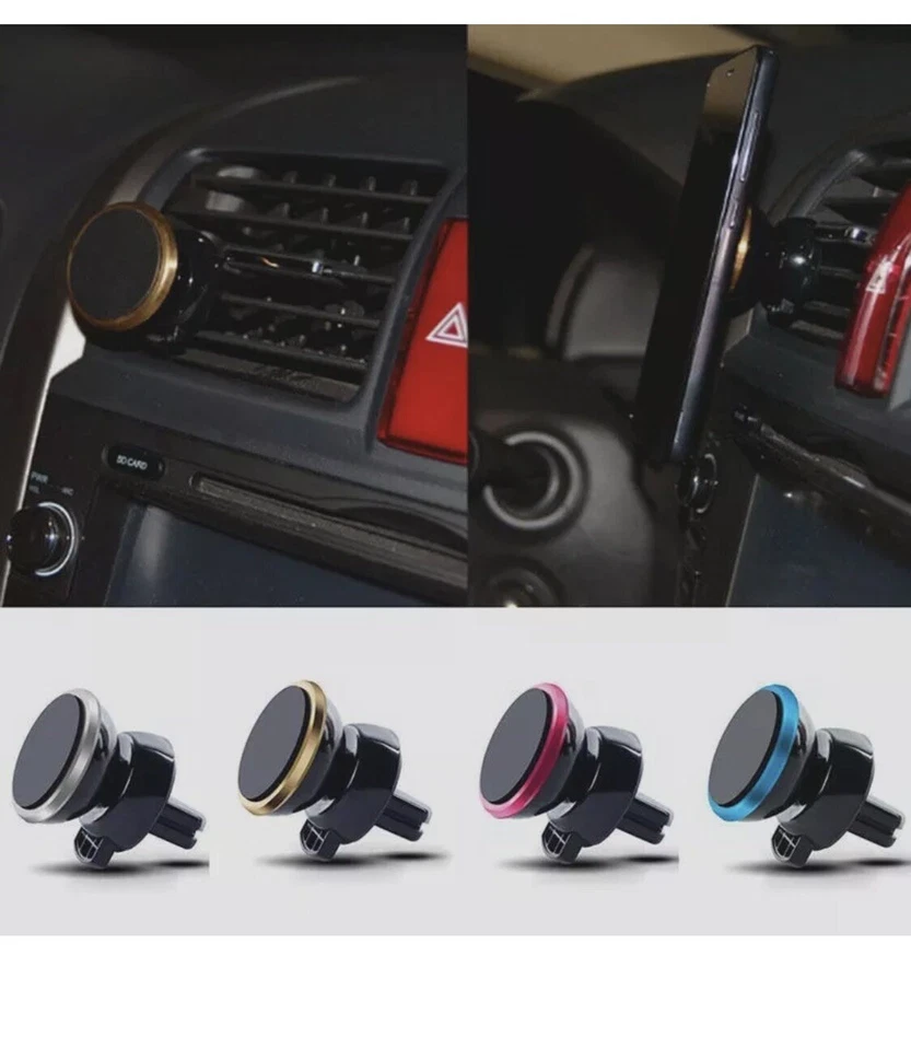 In Car Magnetic Phone Holder Fits Car Air Vent Universal Mount 5 colours  - Image 2 of 4