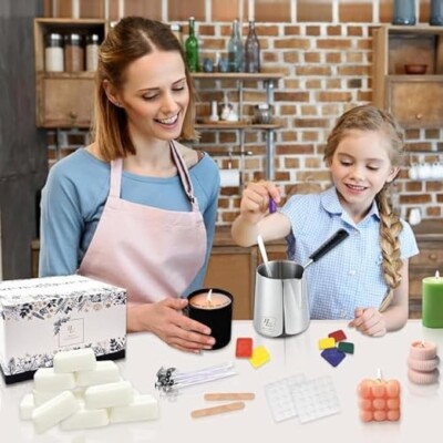 Kit Candele Fai Da Te Con Cera Di Soia - Inclusa Carta Magica, Pentola E Stoppini, Per Principianti Ed Esperti - Foto 4