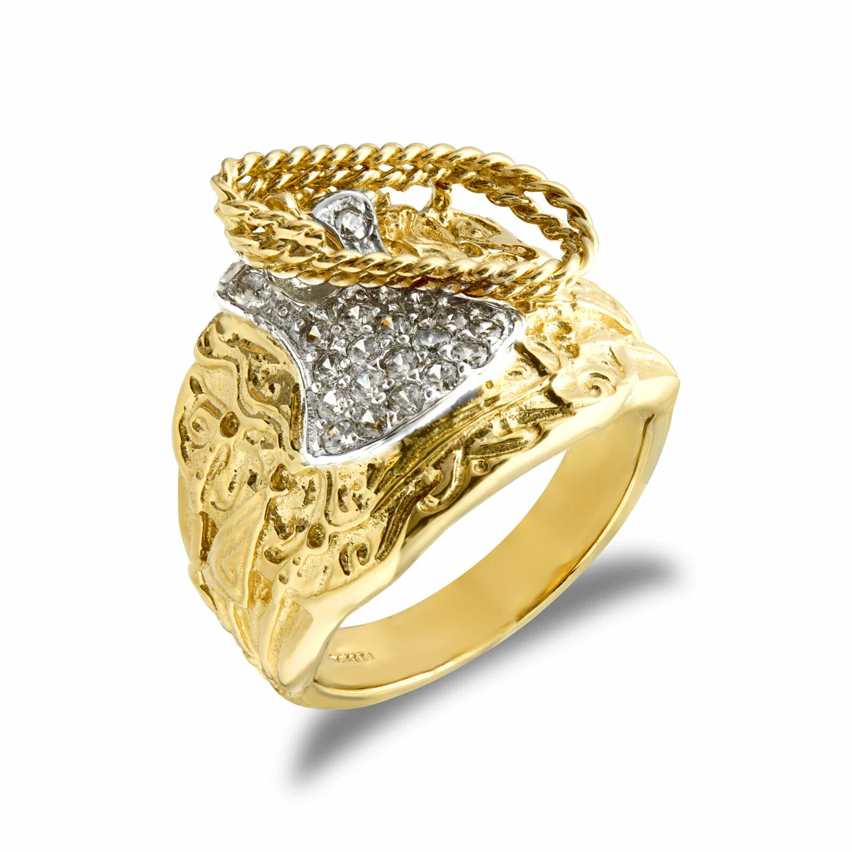 9ct gold saddle deals ring