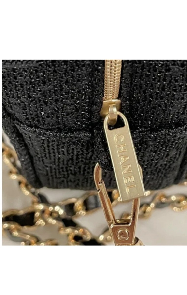 Chanel Authentic Cosmetic Bag ( Pouch) with Chain from Chanel