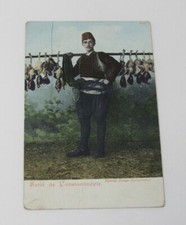 c1910 Postcard Salute From Constantinople Turkish Meat Vendor Ottoman Empire