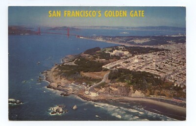 Golden Gate Bridge Coast San Francisco California Sky View Postcard