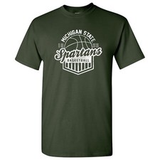 Michigan State Spartans Vintage Basketball Shield Licensed Unisex T-Shirt
