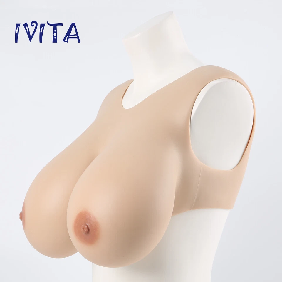 C-J Cup Silicone Breast Forms Drag Queen Fake Boobs Crossdressing Half-body Suit - Image 4 of 4
