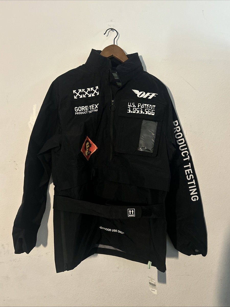 NWT Off-White x Goretex Hoodie Anorak Jacket Gore-Tex Black Medium