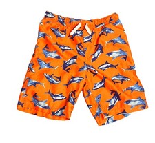Lands End Swimming Trunks Orange And Blue Little Boys Size Medium With Sharks