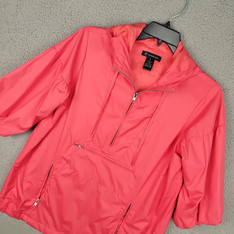 Chaqueta cortavientos INC International Concepts para mujer talla M forrada bolsa rosa Foto 2 de 4