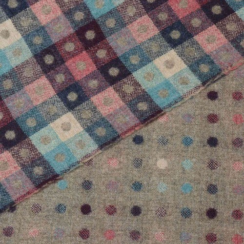 Abraham Moon Multispot Fabric Fawn | 100% Wool Polka Dot Curtains Cushions Craft - Picture 6 of 7