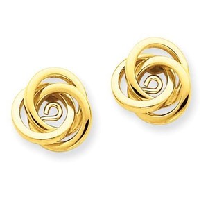 14k Yellow Gold Love Knot Cable Design Earring Jacket For Post Stud Earrings Ebay