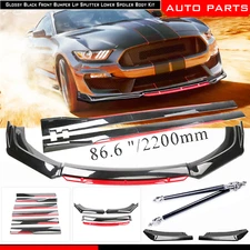 For Ford Mustang Universal Front Bumper Lip Spoiler Splitter Side Skirt Body