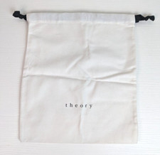 THEORY Dust Bag Storage Cover Pouch Drawstring White 13" X 12"