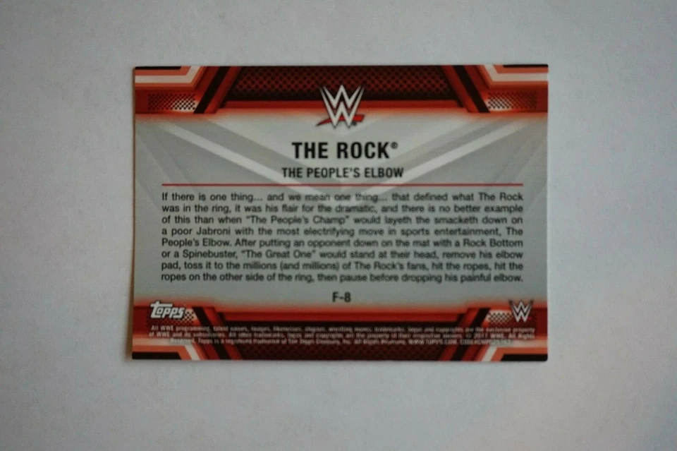 2017 Topps WWE THE ROCK The People's Elbow F-8 Then Now Forever - Image 2 of 2