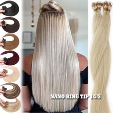 THICK 1G/S Nano Ring Tip Micro Beads Remy Human Hair Extensions Full Head Blonde