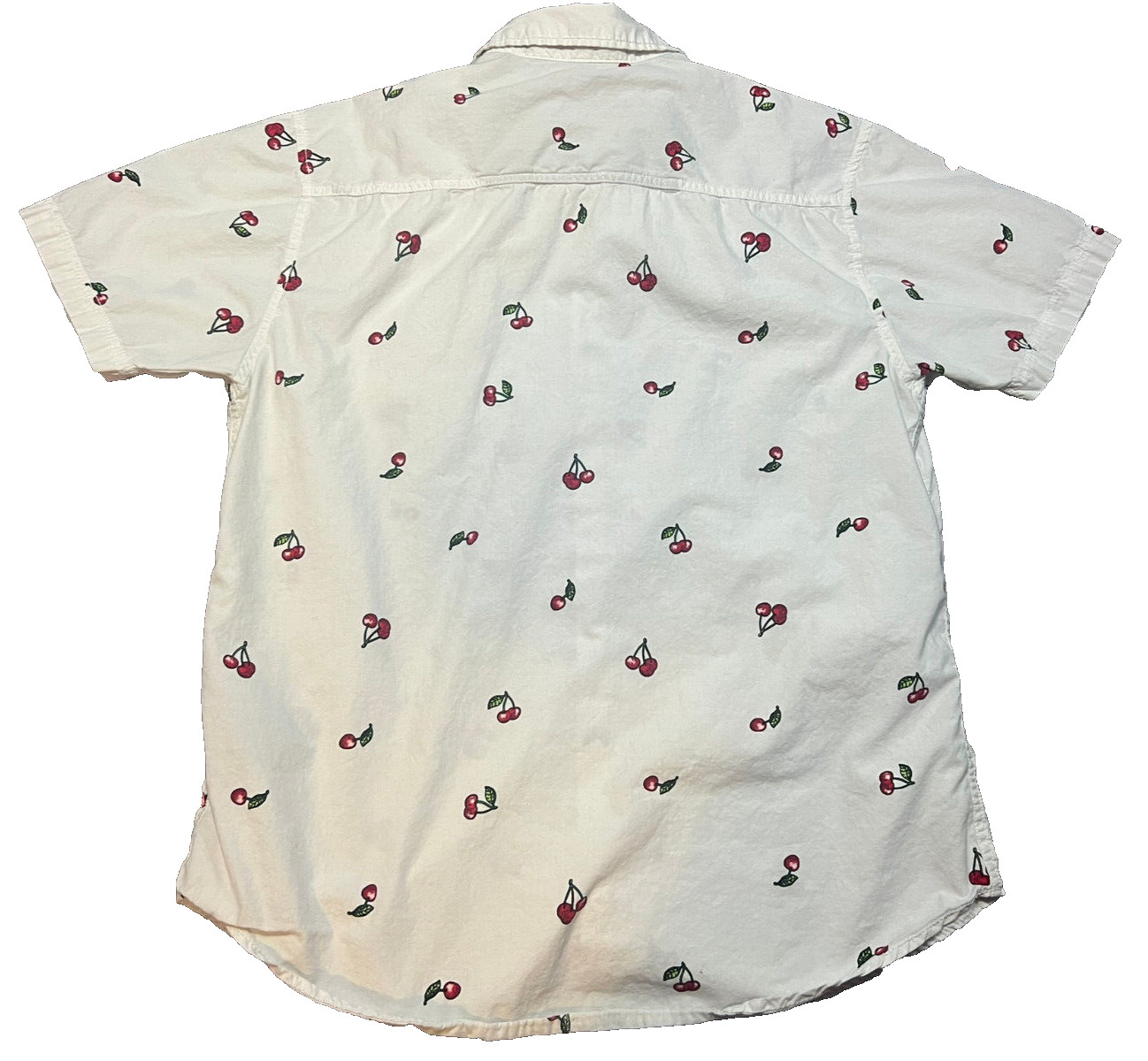 Drill Clothing Cherries Cherry Pattern White Shor… - image 6