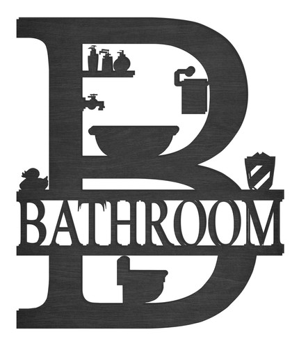Rustic Farmhouse Bathroom Wall Decor: Easy to Hang Wooden Signs (15 Inch) - 第 2/6 張圖片