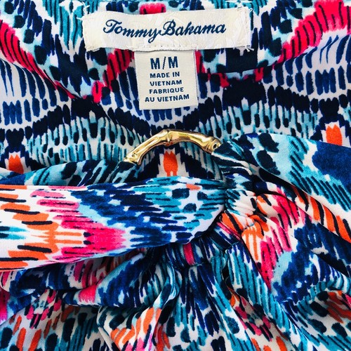 Tommy Bahama Midi Dress Size M Prima Peacock Halter Jersey Resort Beach Party - Picture 15 of 18