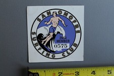 San Onofre Surfing Club 2004 Member SanO Beach OG V58A Vintage Surf Window DECAL