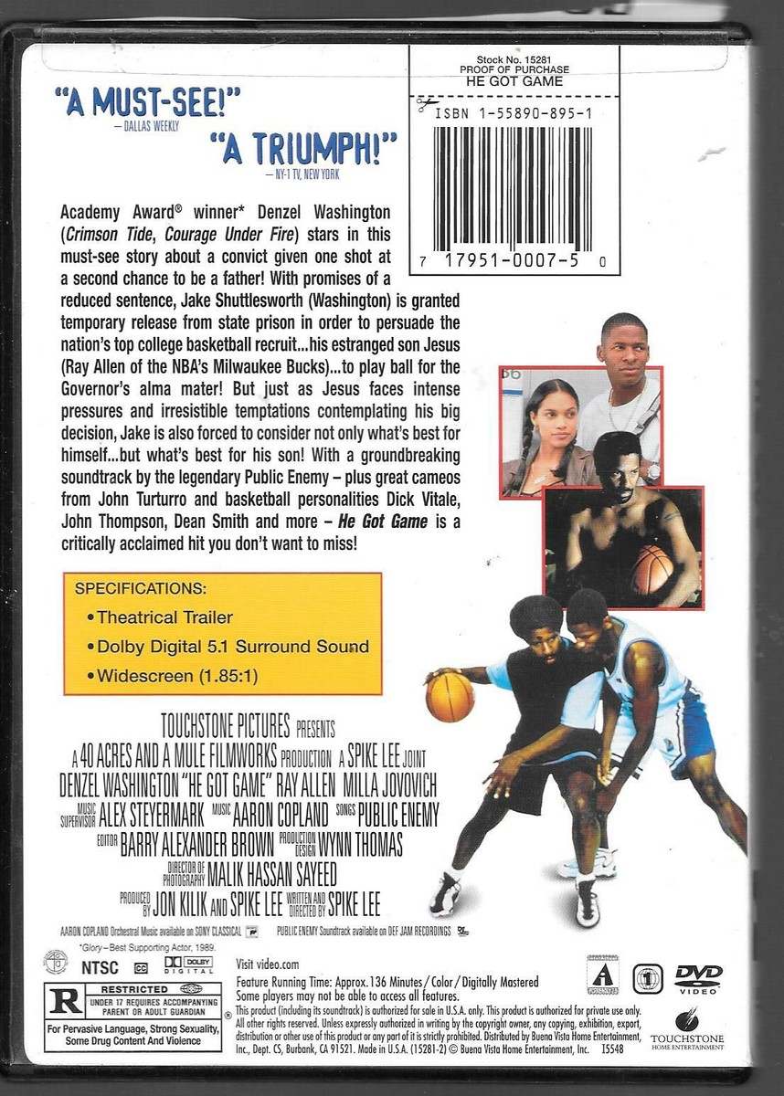 Touchstone Pictures HE GOT GAME (1998 Sports Drama) Denzel