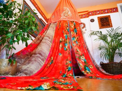 Boho canopy Saree tent bed canopy bohemian wedding