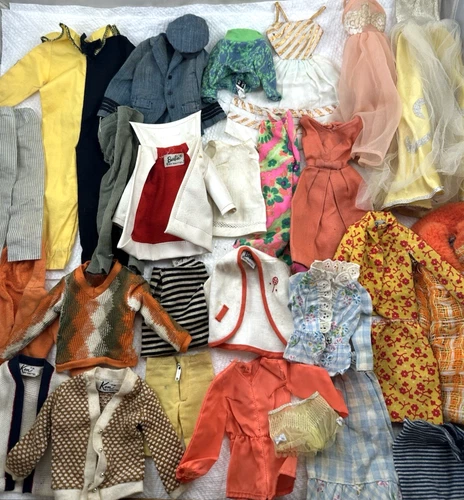 LOT OF VINTAGE 1960's 70's MATTEL BARBIE KEN FRANCIE CLOTHES ALL TLC