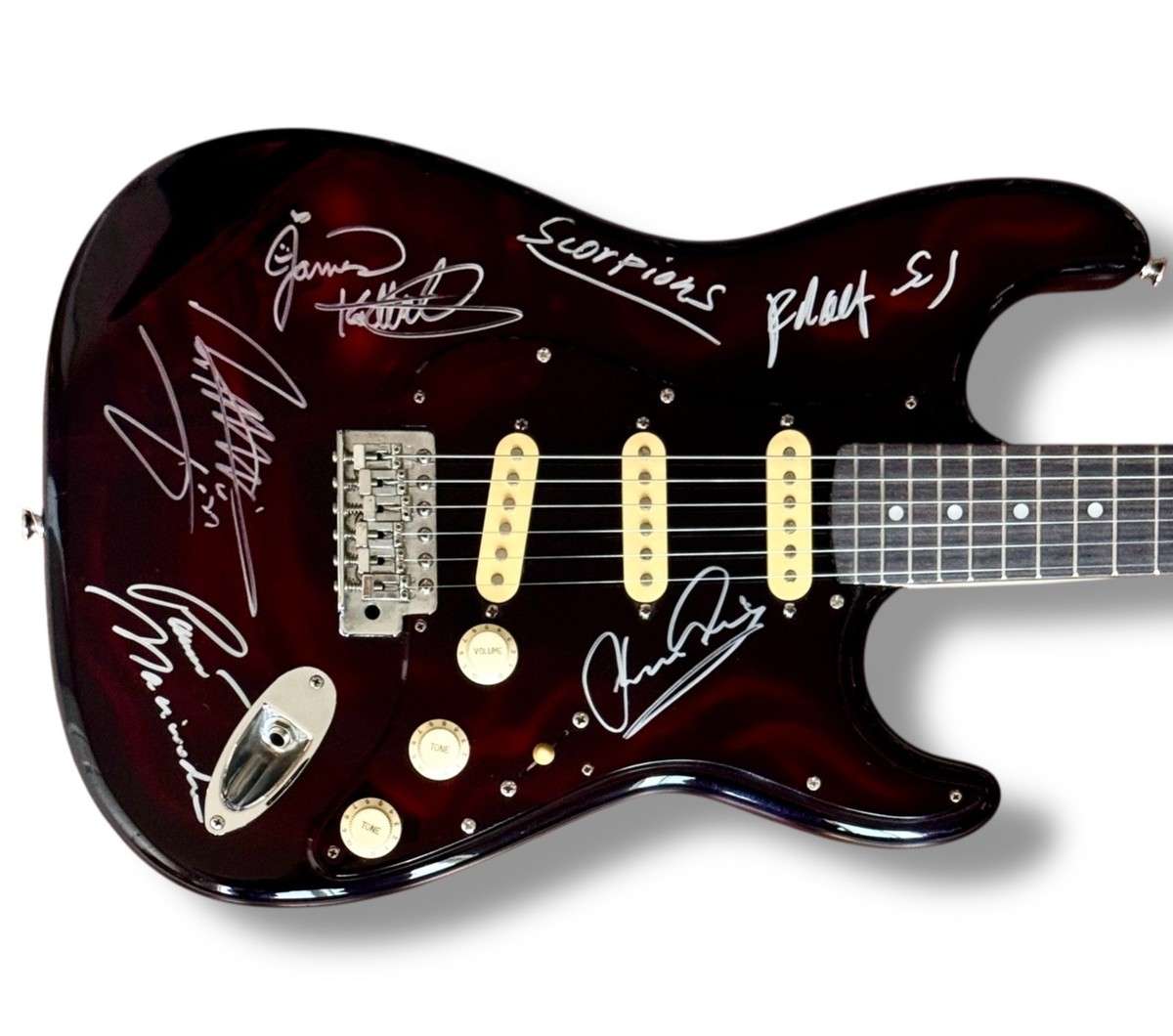 Scorpions Signed Guitar JSA COA Klaus Meine Rudolf Schenker