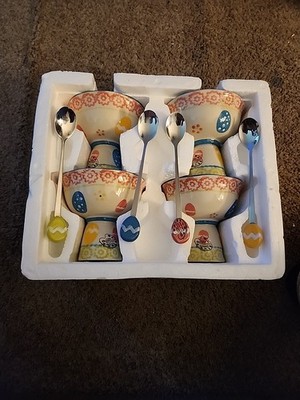 Easter Ice Cream Bowls And Spoons Temp-tations By Tara Hand Painted And Crafted