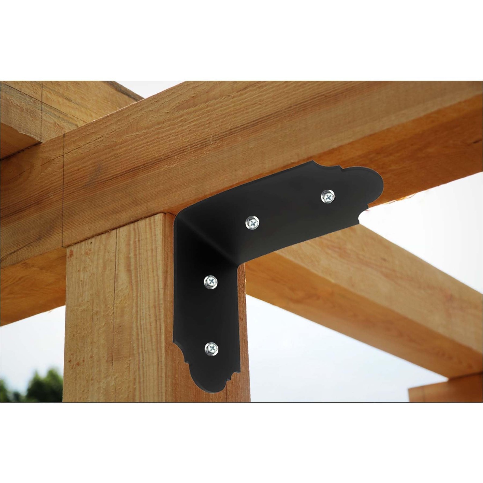 4Packs 90 Degree Angle Bracket Large L Brackets , 6" Heavy Duty Connector Bra