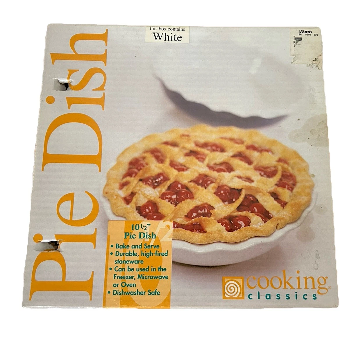Cooking Classics 10.5-inch White Stoneware Pie Baking Dish Round