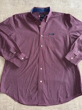 Men’s Chaps Checkered Button Down Dress Shirt Size L