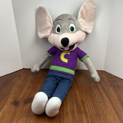 Chuck E Cheese Large Plush 30  Mouse Purple Shirt Blue Jeans Rare Find