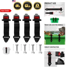 Garbage Can Lock Trash Bin Lock Animal Proof Outdoor 4 Pack Black