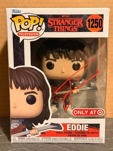 Funko Pop! Stranger Things Eddie #1250 Sighed By Joseph Quinn JSA COA