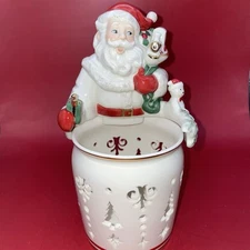 Lenox Hosting For The Holidays Santa Votive Pierced Tea Light Holder Candle Hug
