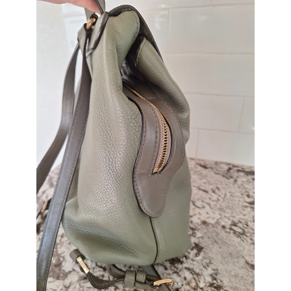 Michael Kors Women's Medium Pebbled Soft Leather Backpack Green - Image 4 of 4