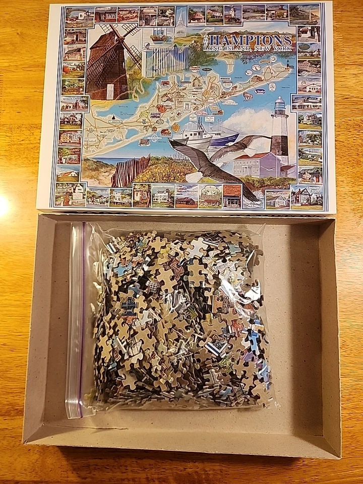 White Mountain Puzzles The Hamptons Long Island New York 1995 1000 Pieces VTG - Image 3 of 4
