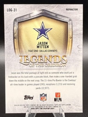 Jason Witten 2025 Topps Chrome Legends Of The Gridiron Refractor