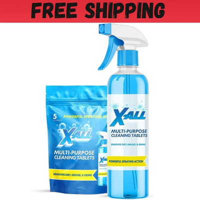 #ad X ALL Multi Purpose Cleaner Spray Bottle and 5x Cleaning Tablets FREE SHIP $25.89
