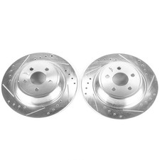 Powerstop Evolution Drilled Slotted Rotors Pair Rear For Ford Edge