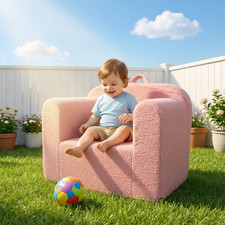 Kids Sofa Chair for 1-6 Years Toddler Reading Couch w/ Handle Machine Washable