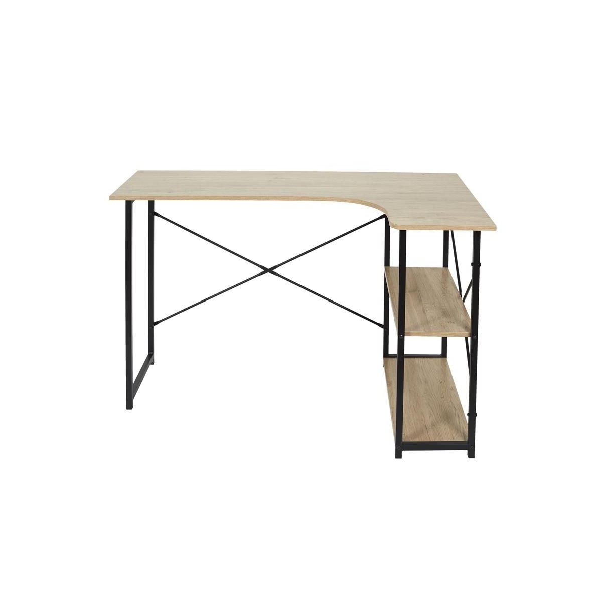 Bureau d'angle Job 120cm pour optimiser un petit espace bureau noir